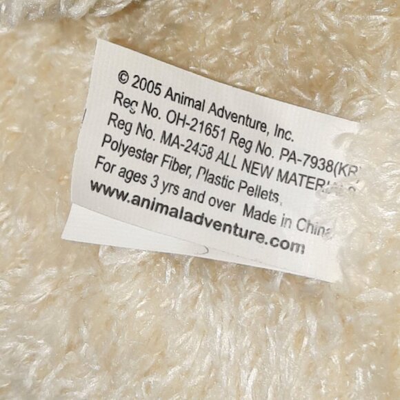 2005 Animal Adventure Cream Bear Plush BeanBag Stuffed Toy 18" - Picture 7 of 7